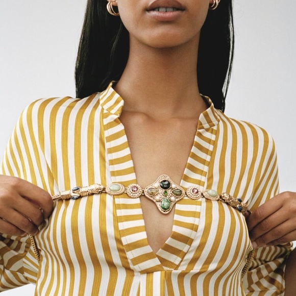 New Zara  Flowy V-neck Dress - Picture 2 of 5